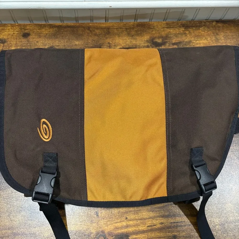 Timbuk2 Classic Laptop Messenger Bag Tri-Color Medium Brown Mustard Yellow